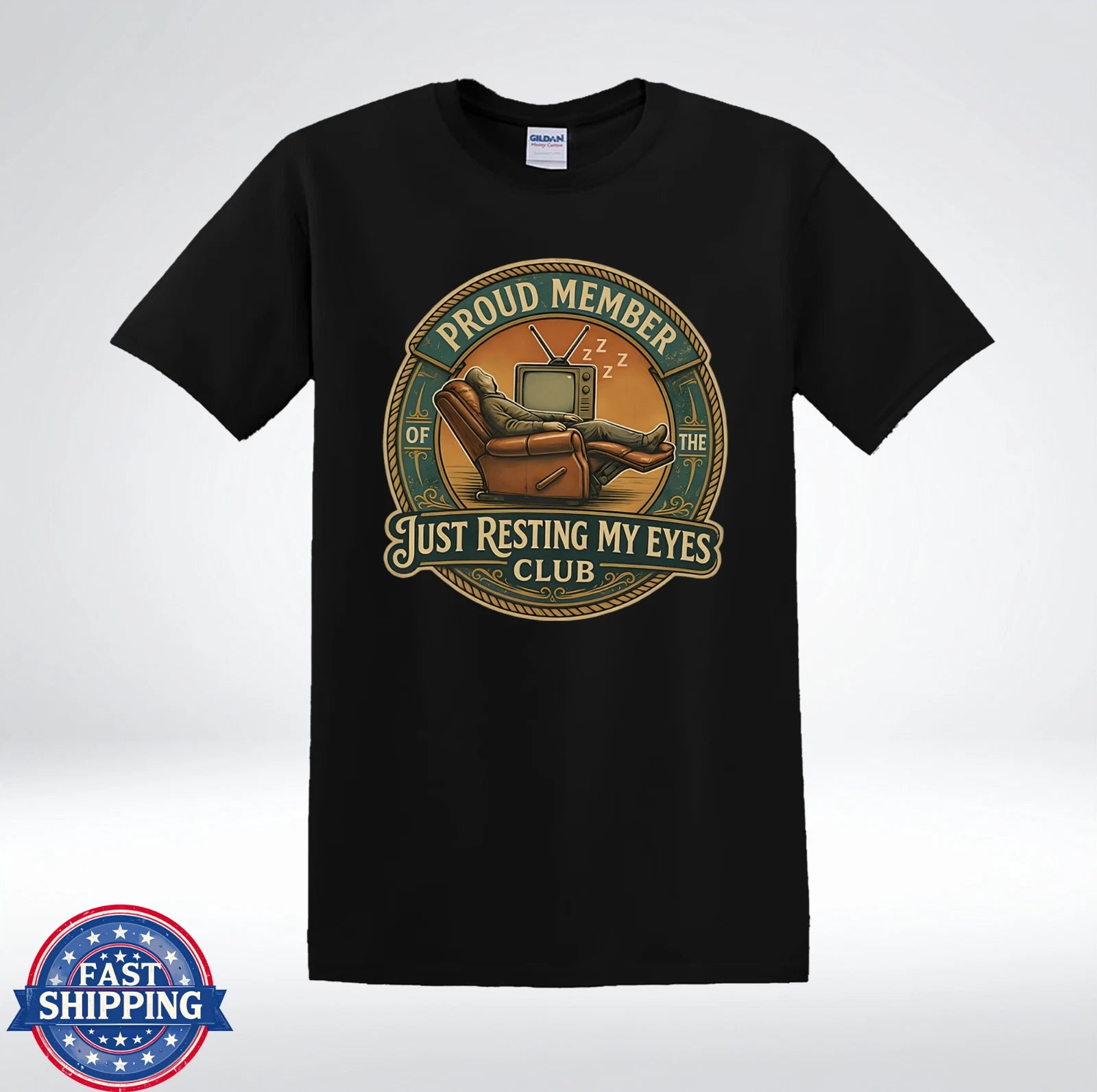 Just Resting My Eyes Club Funny Sleeping Humor Graphic T-Shirt