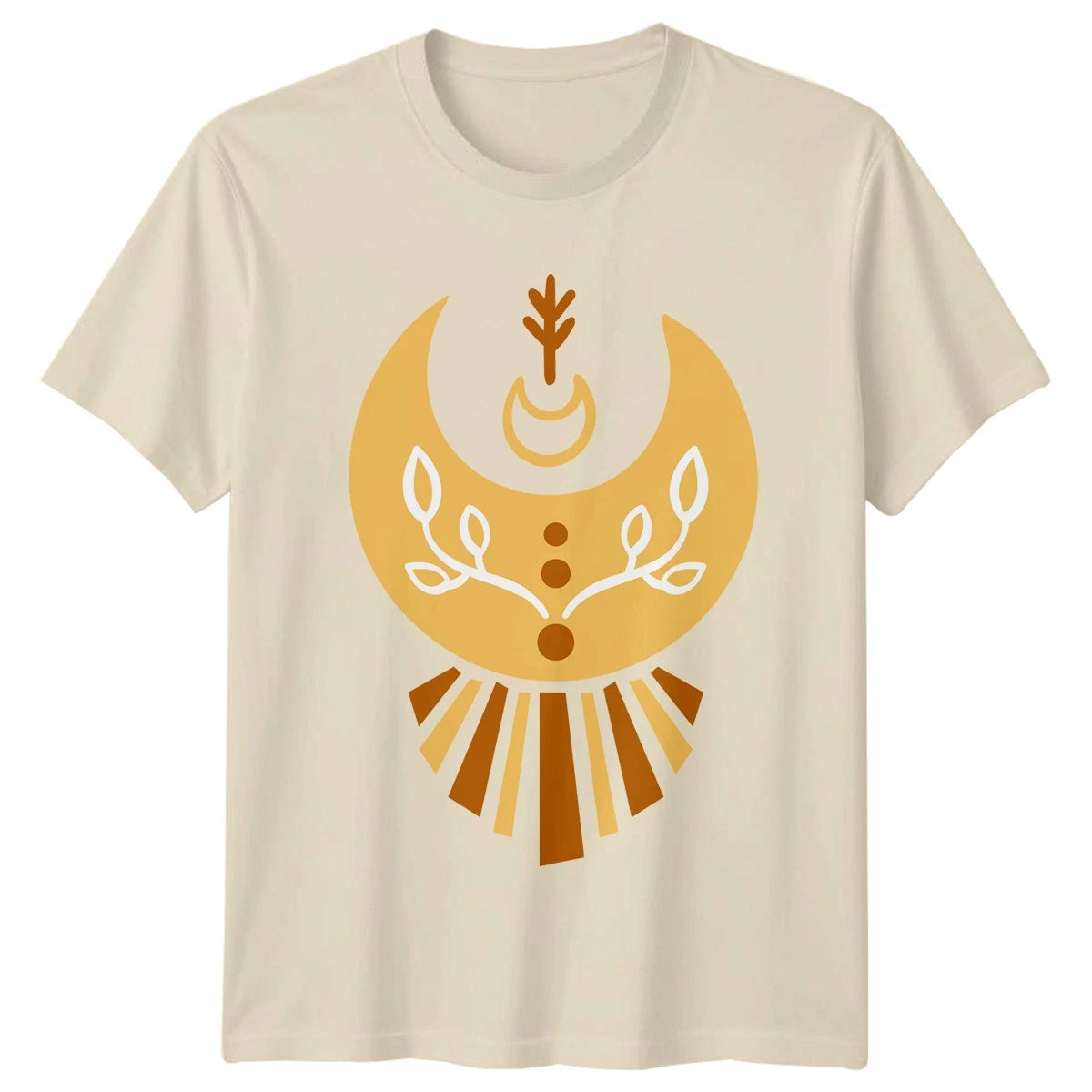 Boho Celestial Moon Botanical Abstract T-Shirt Botanical Nature Birthday