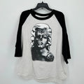 Marilyn Monroe Sugar Skull T-shirt XL White Half Sleeve Thrashed Graphic Print