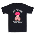 My Owner Beats Me Funny Parody Meme Embarrassing Humor Quote Joke Men's T-Shirt