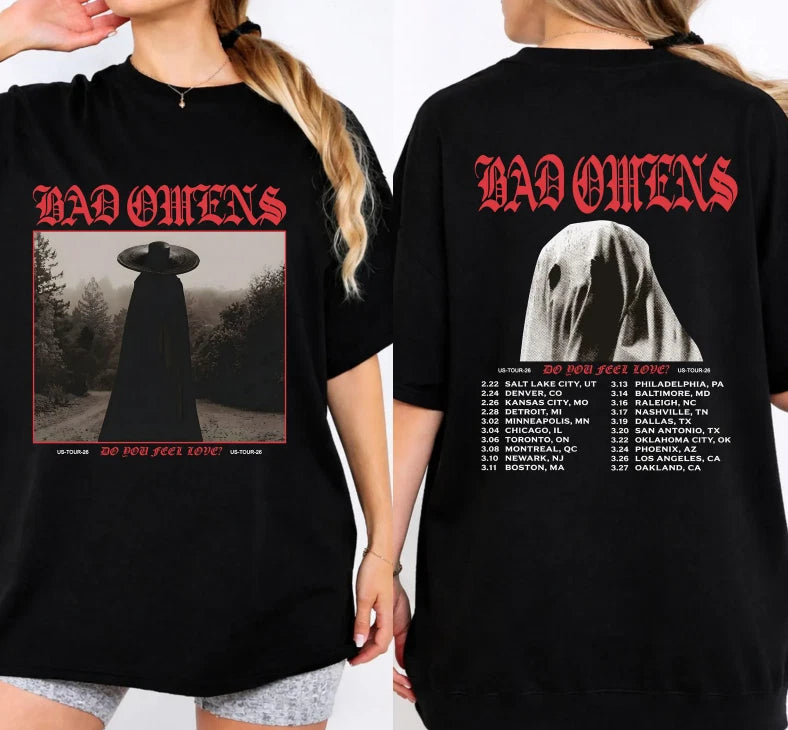 Bad Omens Do You Feel Love Tour 2026 Shirt, Gothic Rock Band Concert Tee