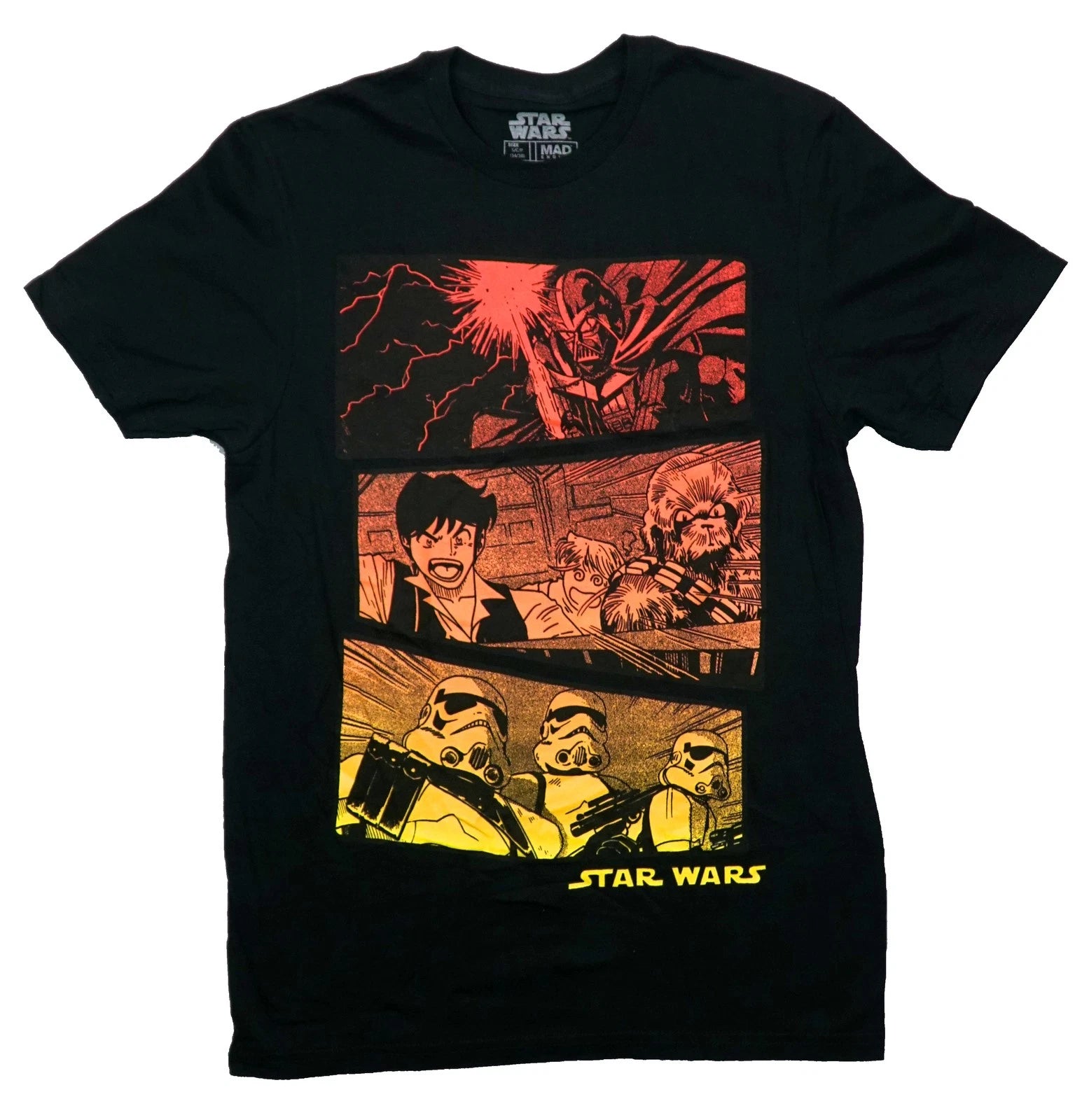 Star Wars New Adult T-Shirt - Red & Yellow Fade Manga Art
