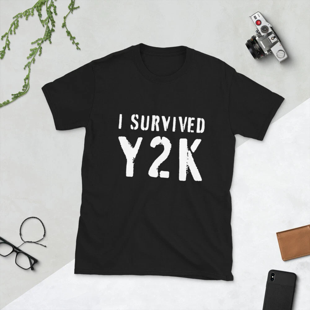 I Survived Y2K Funny Millenium Year 2000 USA Trump Biden Gen-X Boomer T-Shirt
