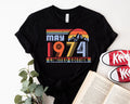 Personalized month  50th Birthday T-Shirt for Mens & t-shirt for women, 1974 may