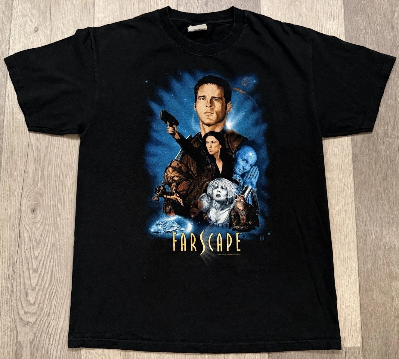 Vintage Y2K Farscape Black Graphic T-Shirt - Medium
