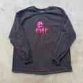 Early 2000s FMF Motorcycle Skull Paint Splatter Longsleeve Shirt Racing Grunge