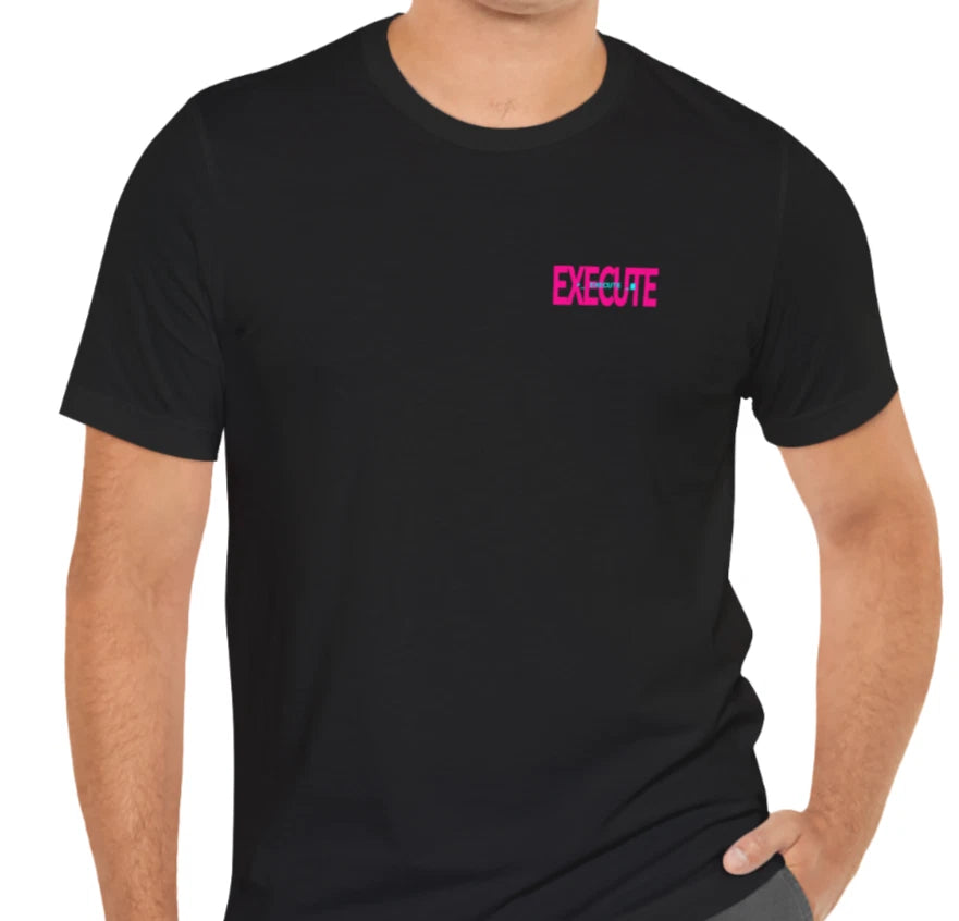 Execute Programmer T-Shirt Developer Command Line Glitch Cyberpunk Minimalist