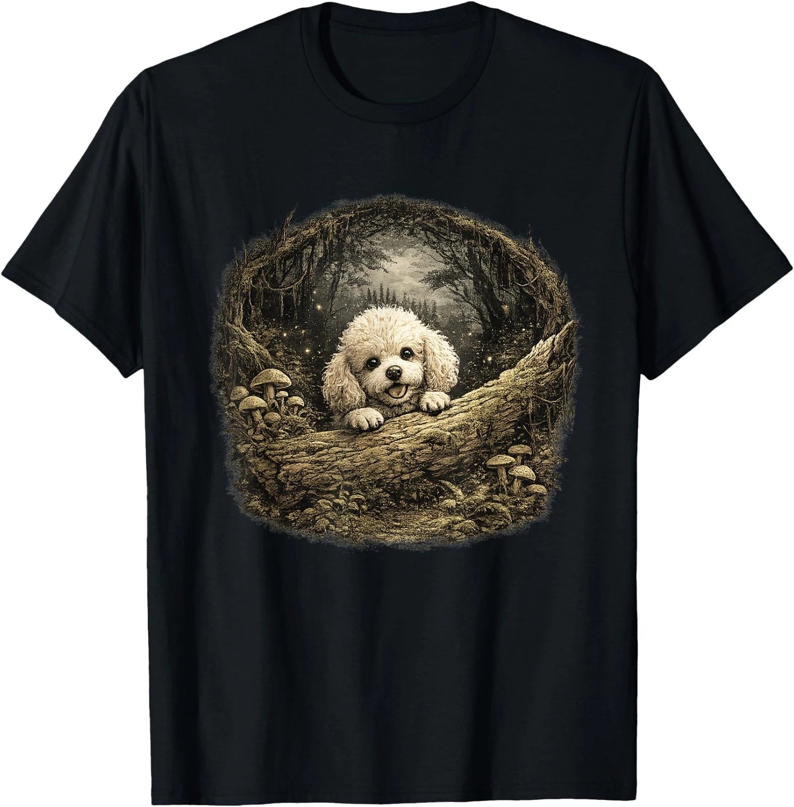 Creepy Cute Serial Poodle Joke Humor Poodle Moms Dads Horror T-Shirt