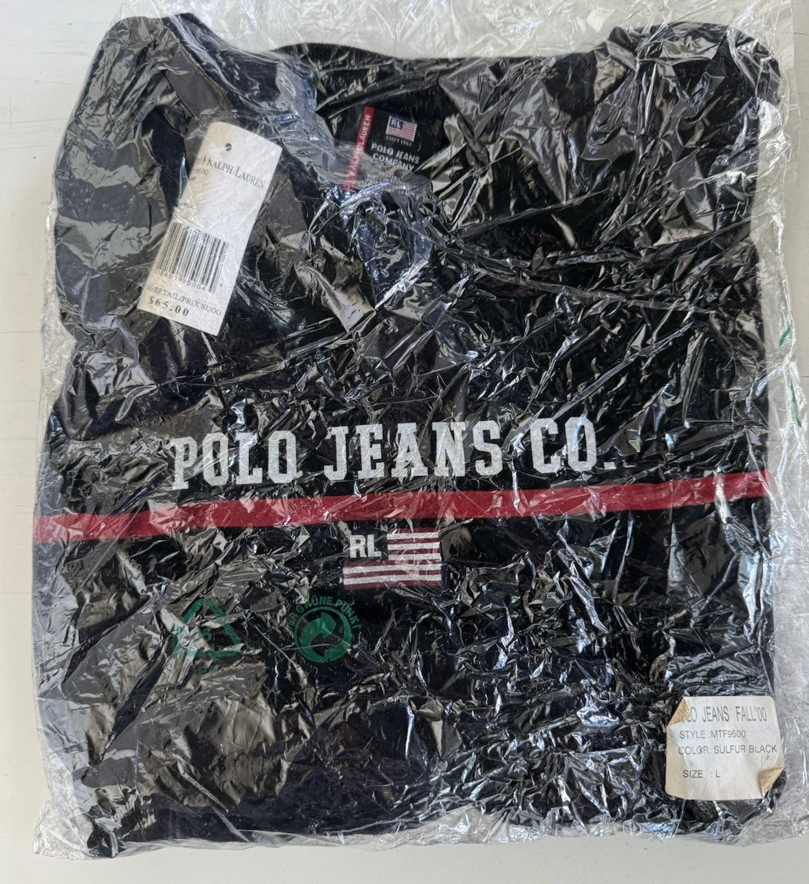 Vintage Polo Sport Ralph Lauren Shirt Men Large USA American Flag RARE RALPH TAG