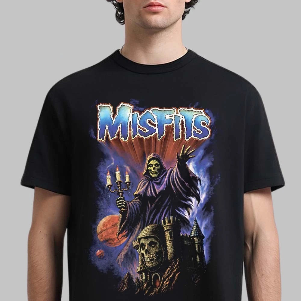 Misfits Masters Of The Universe T-Shirt 80s Vintage Retro Skull Black Tee Men