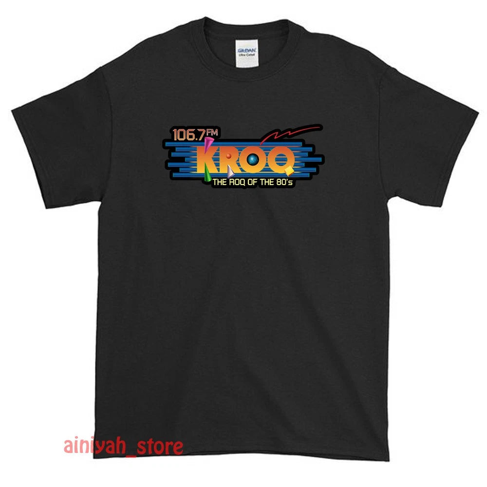 New KROQ 106.7 FM Logo Men's Funny T-Shirt USA Size S-XXL