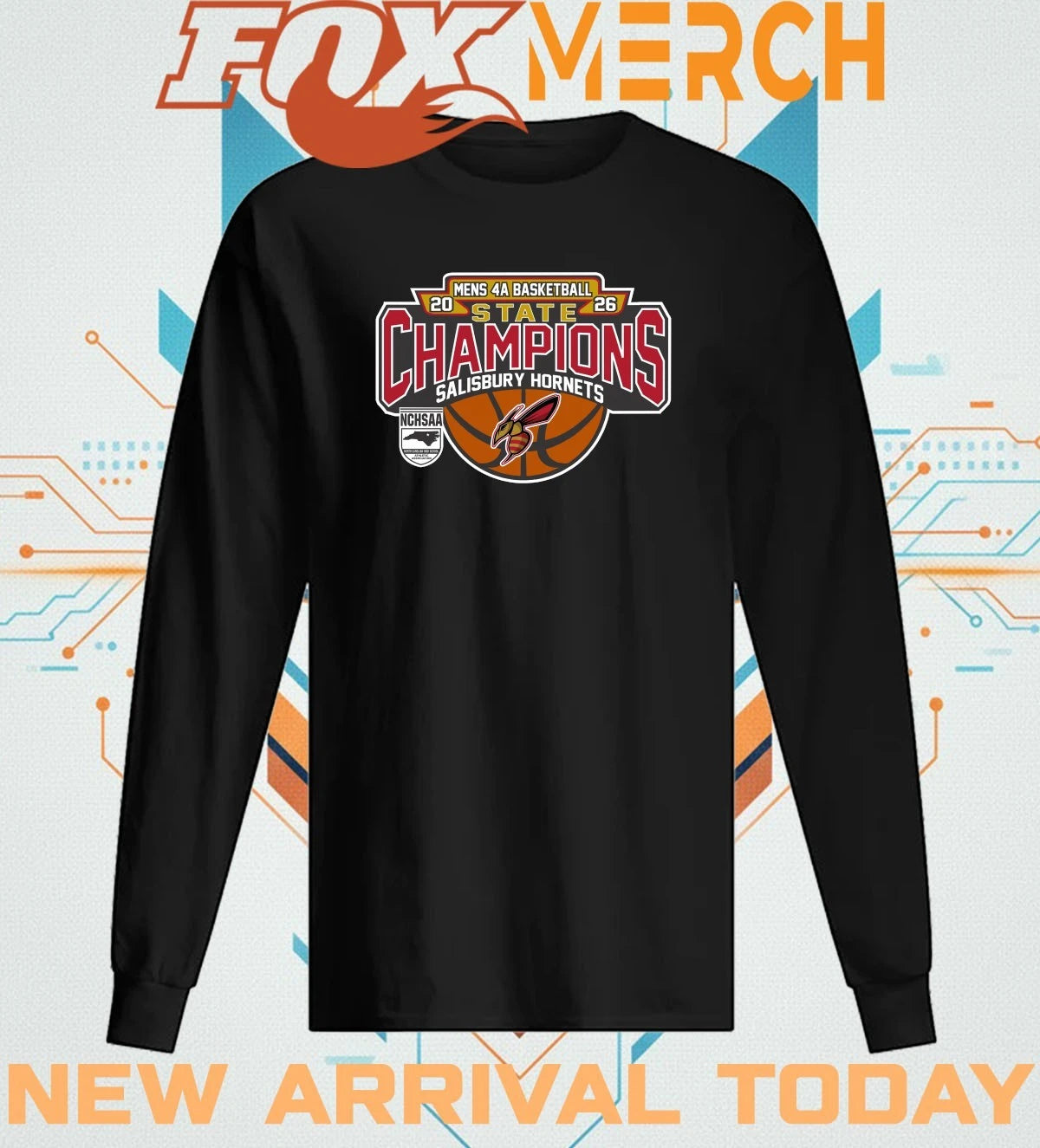 Salisbury Hornets 2026 Men’s 4A Basketball State Champions t-shirt