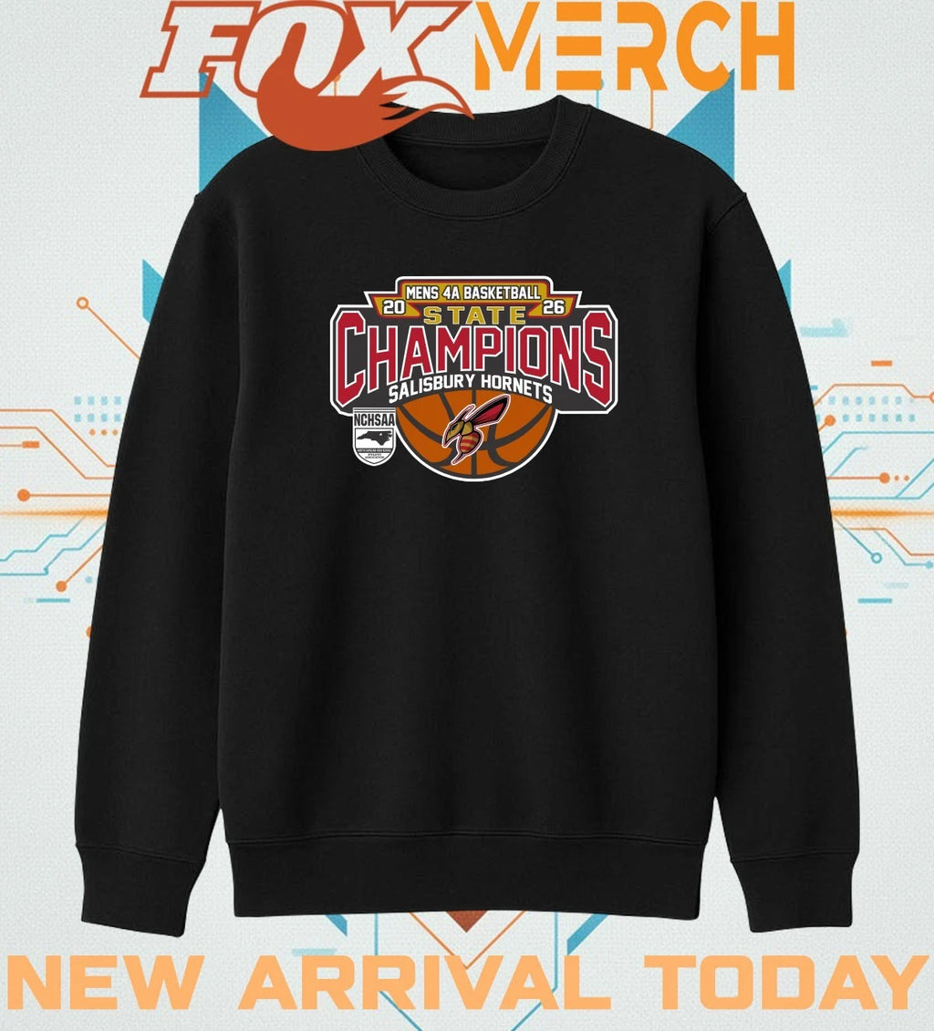 Salisbury Hornets 2026 Men’s 4A Basketball State Champions t-shirt