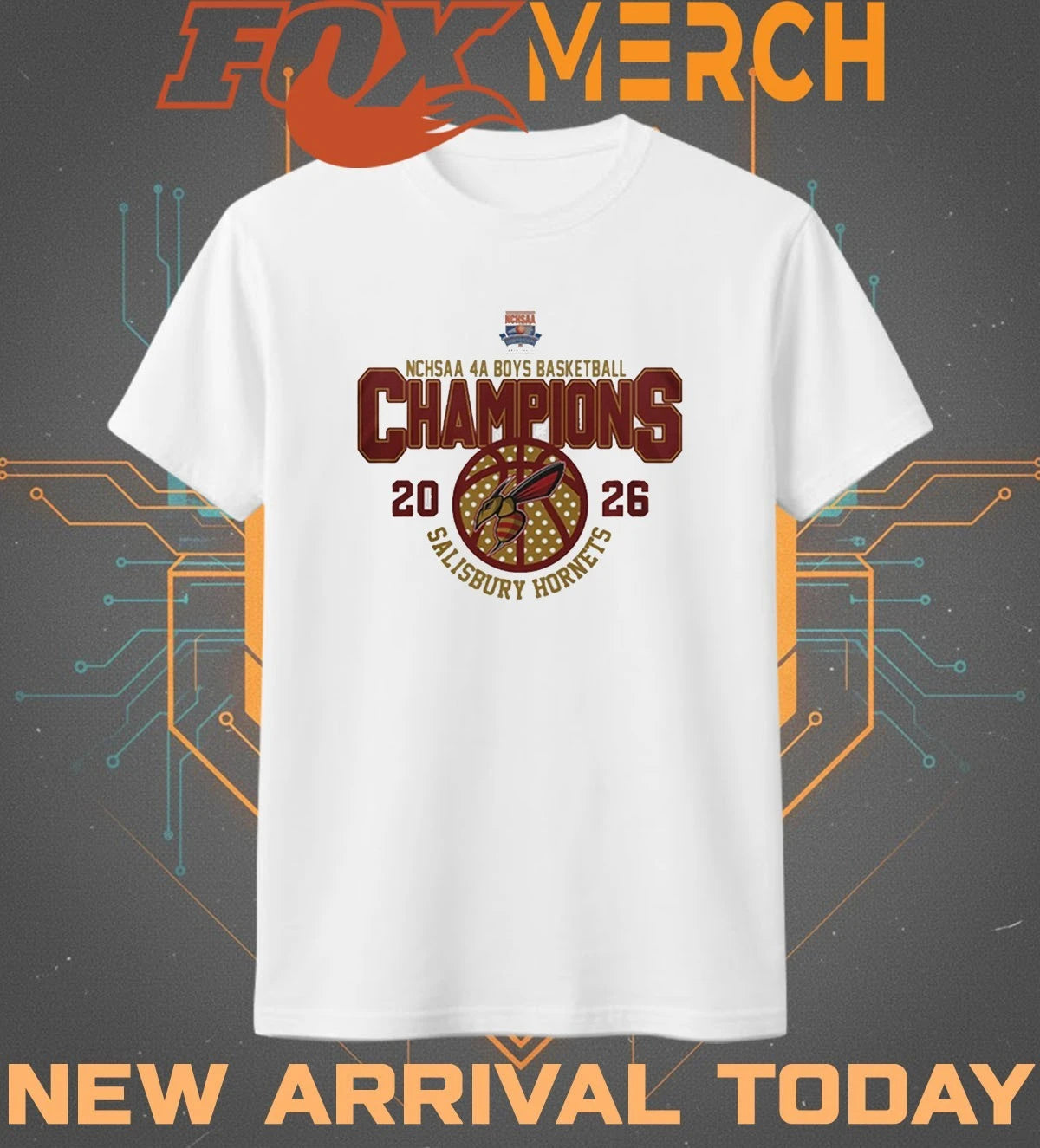 Salisbury Hornets 2026 NCHSAA Boys 4A Basketball Champions t-shirt