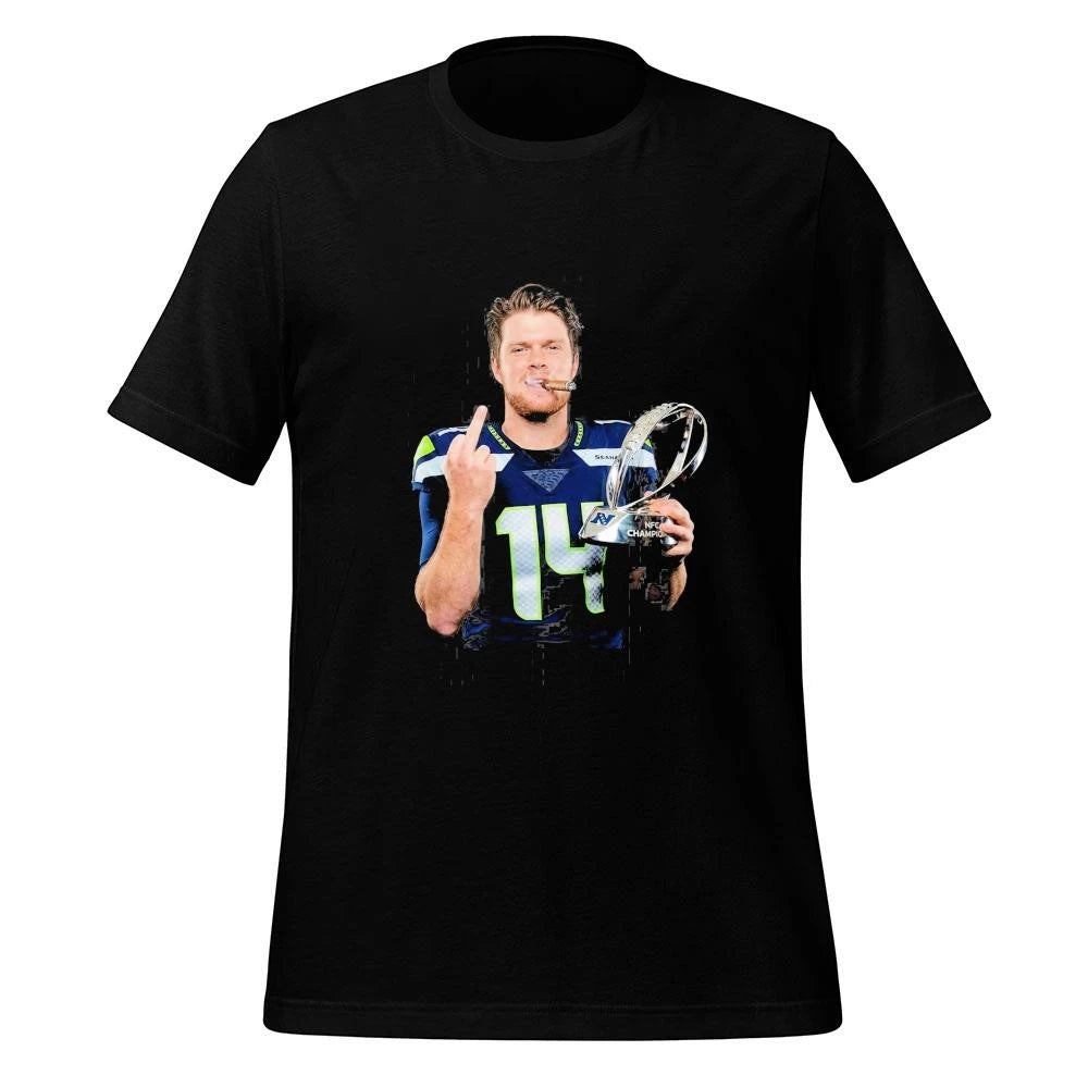 Sam Darnold Middle Finger Cup NFC Champions And Smoking Shirt