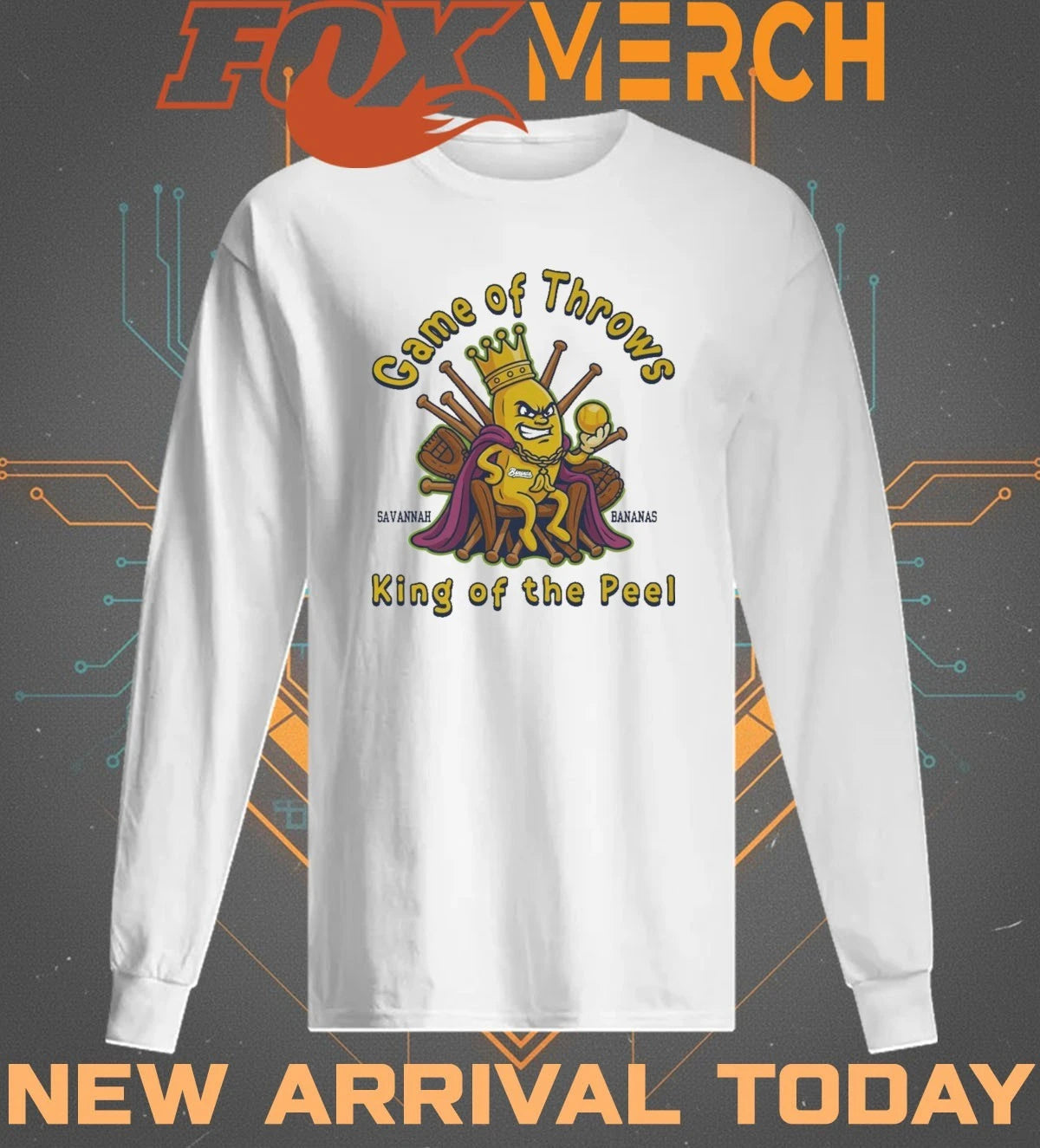 Savannah Bananas game of throws king of the peel t-shirt