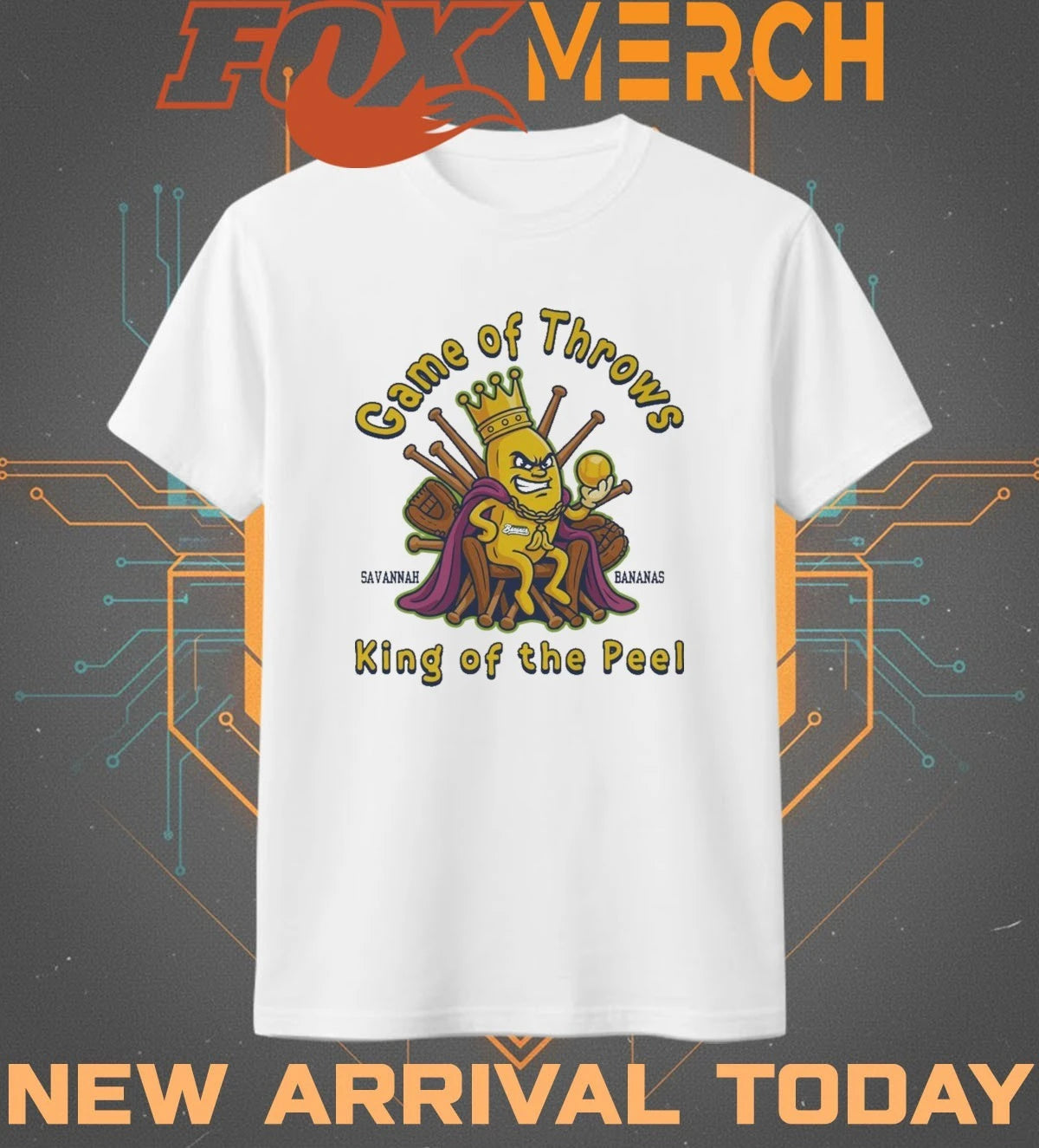 Savannah Bananas game of throws king of the peel t-shirt
