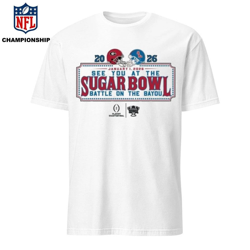 See You At The Sugar Bowl Dueling Helmet 2026 Georgia Vs Ole Miss Shirt