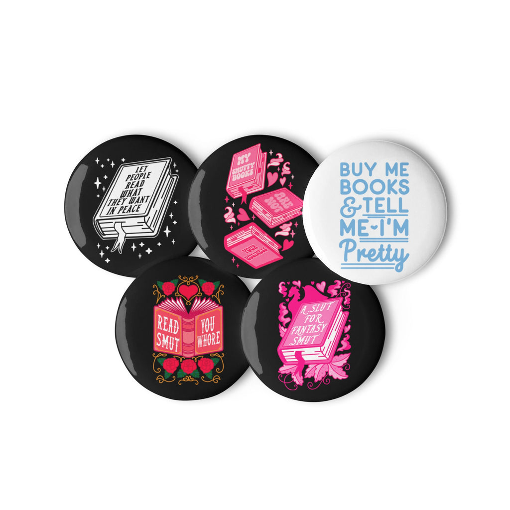Smut Books Set of Pins