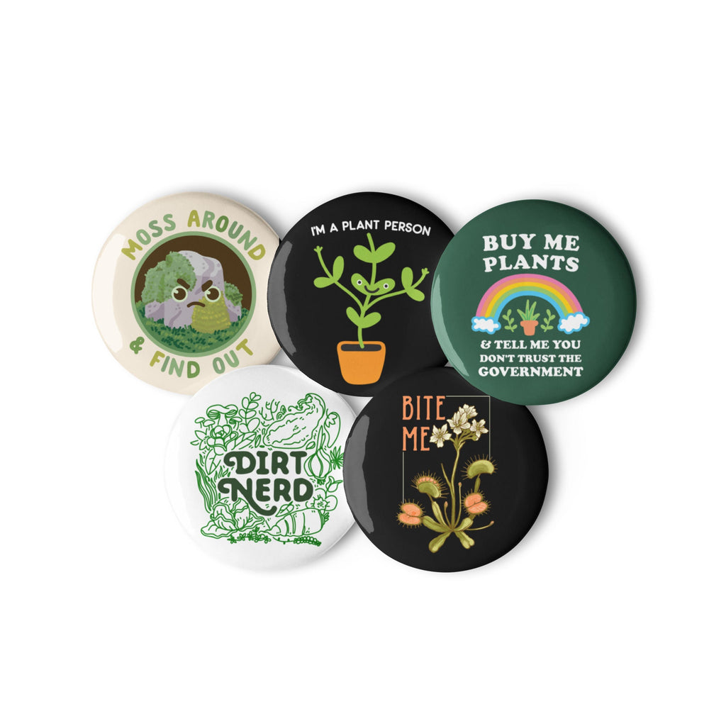 Gardening Plant Person Silly Set of Pins