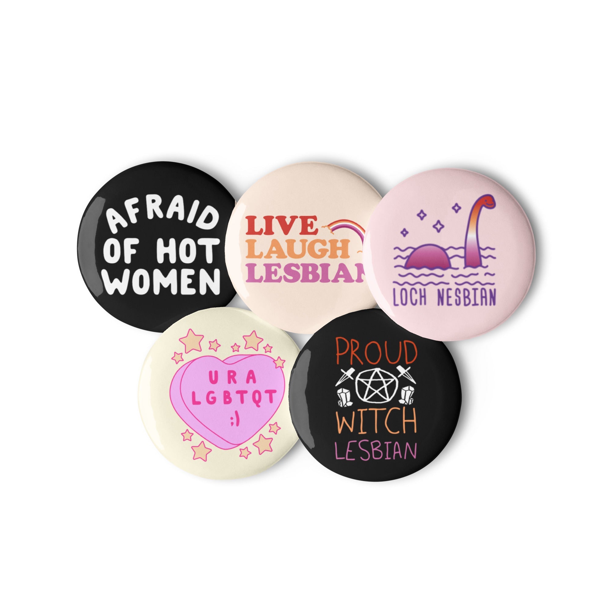 Lesbian LGBTQ+ Pride Set of Pins