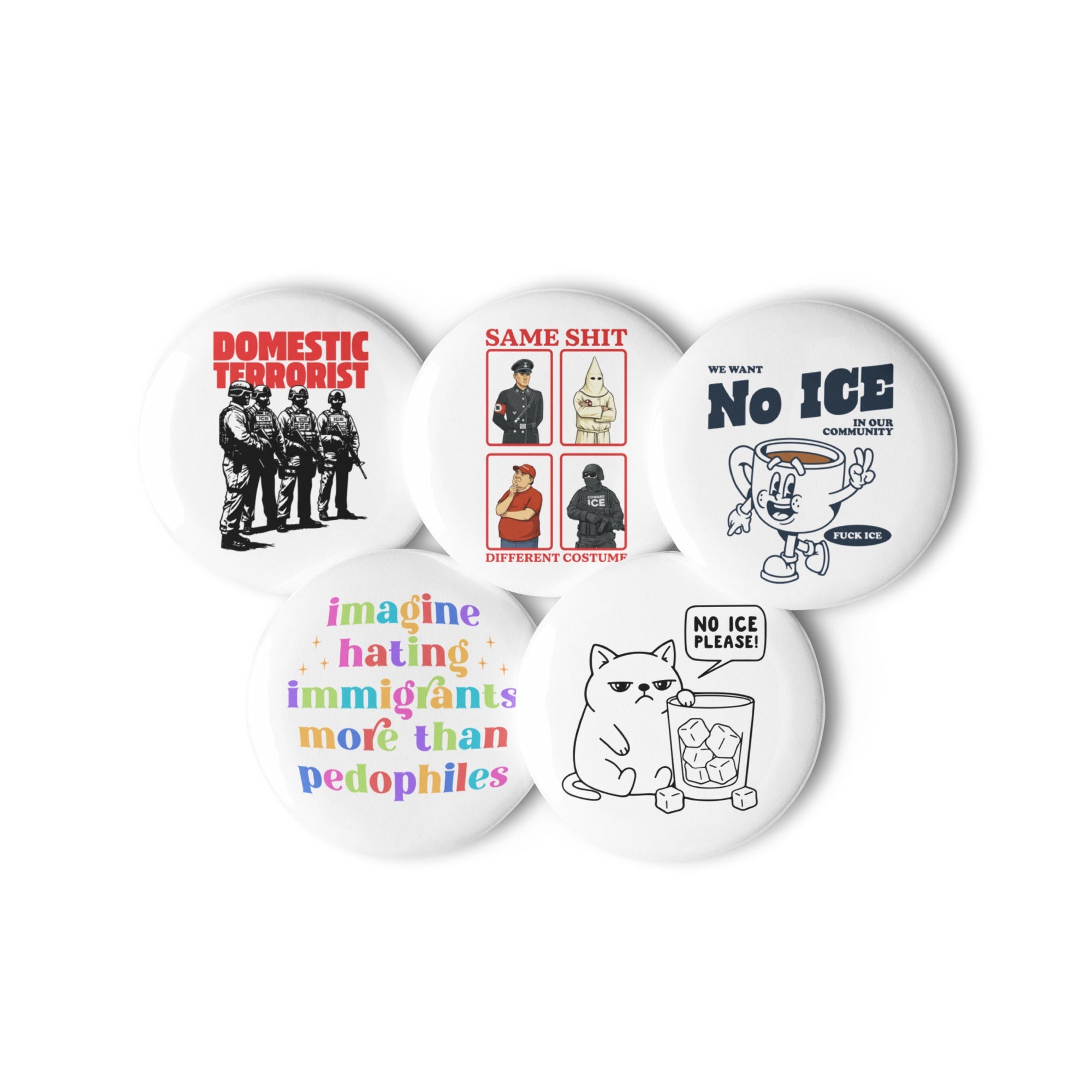 No ICE Set of Pins