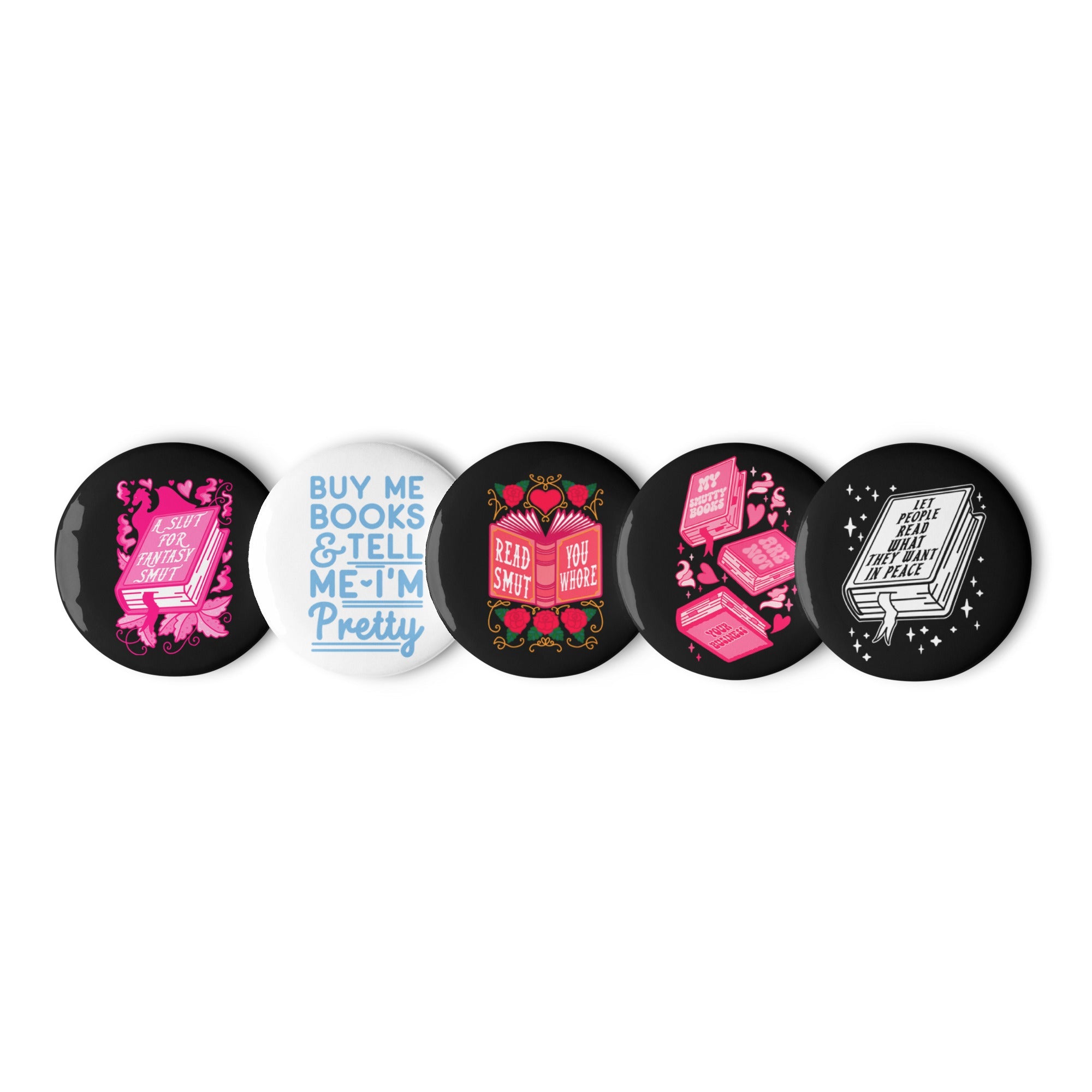 Smut Books Set of Pins