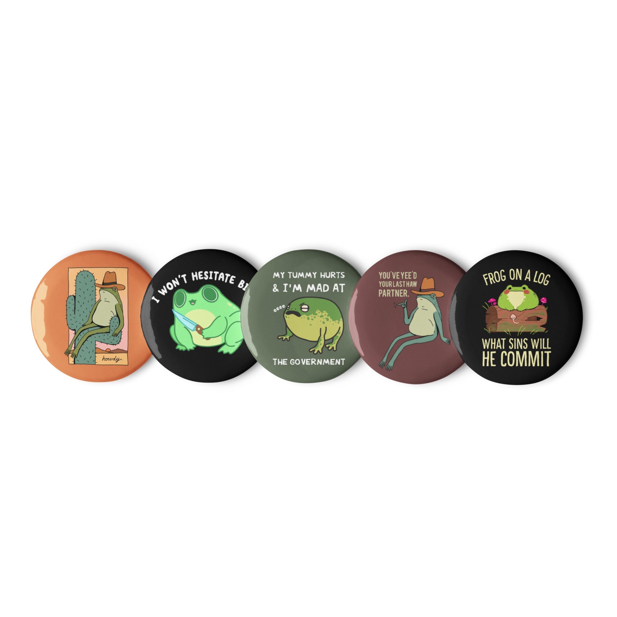 Silly Little Frogs Set of Pins