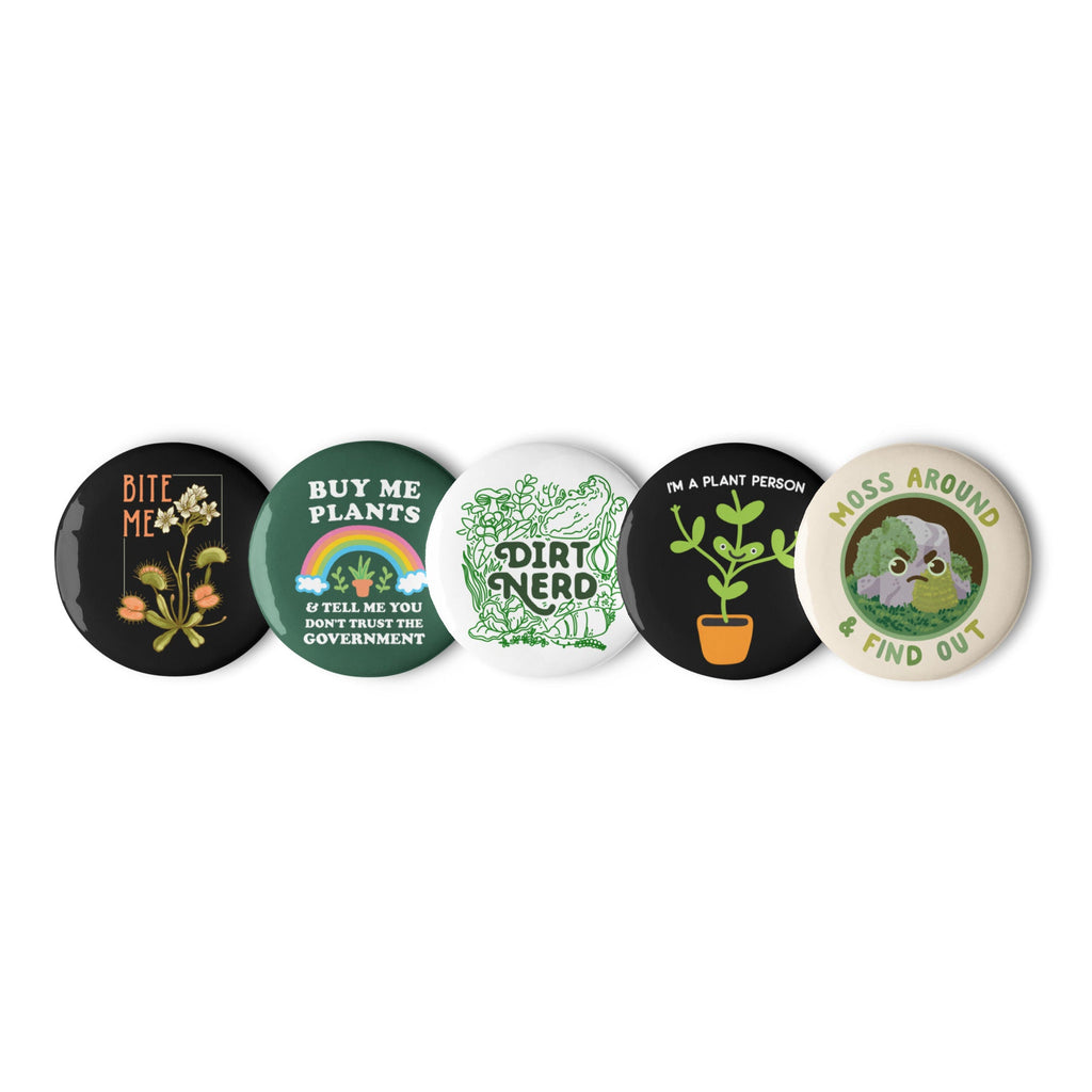 Gardening Plant Person Silly Set of Pins