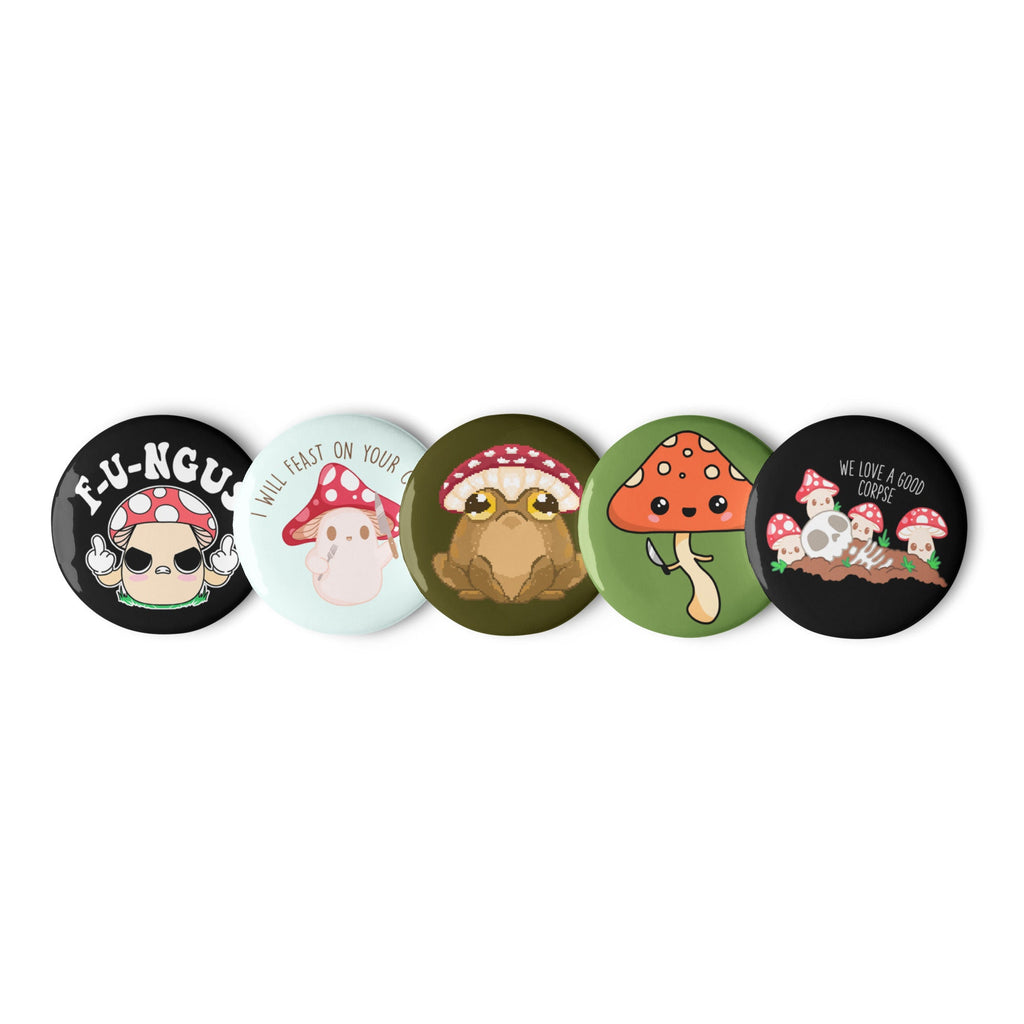 Fungi Mushroom Funny Set of Pins