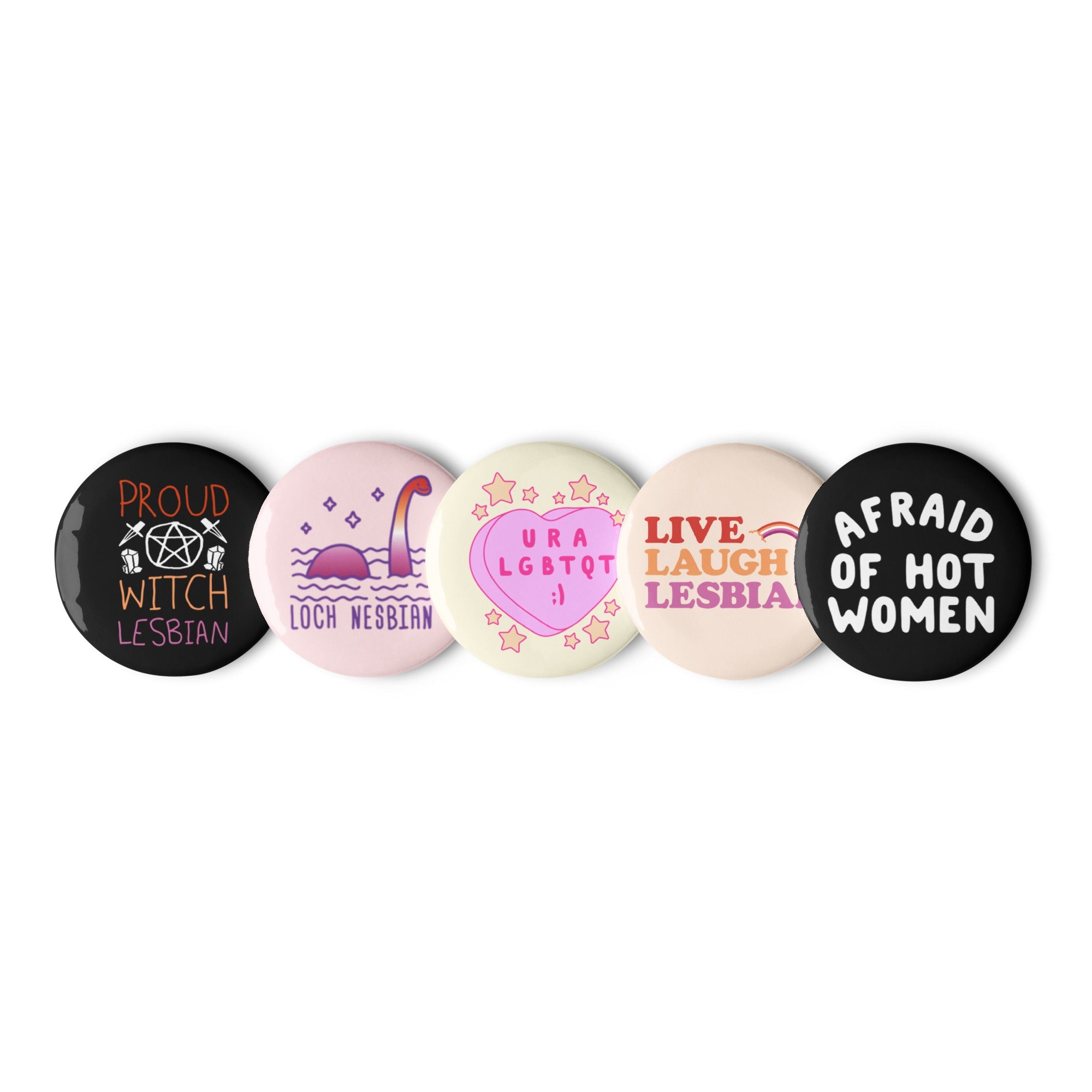 Lesbian LGBTQ+ Pride Set of Pins