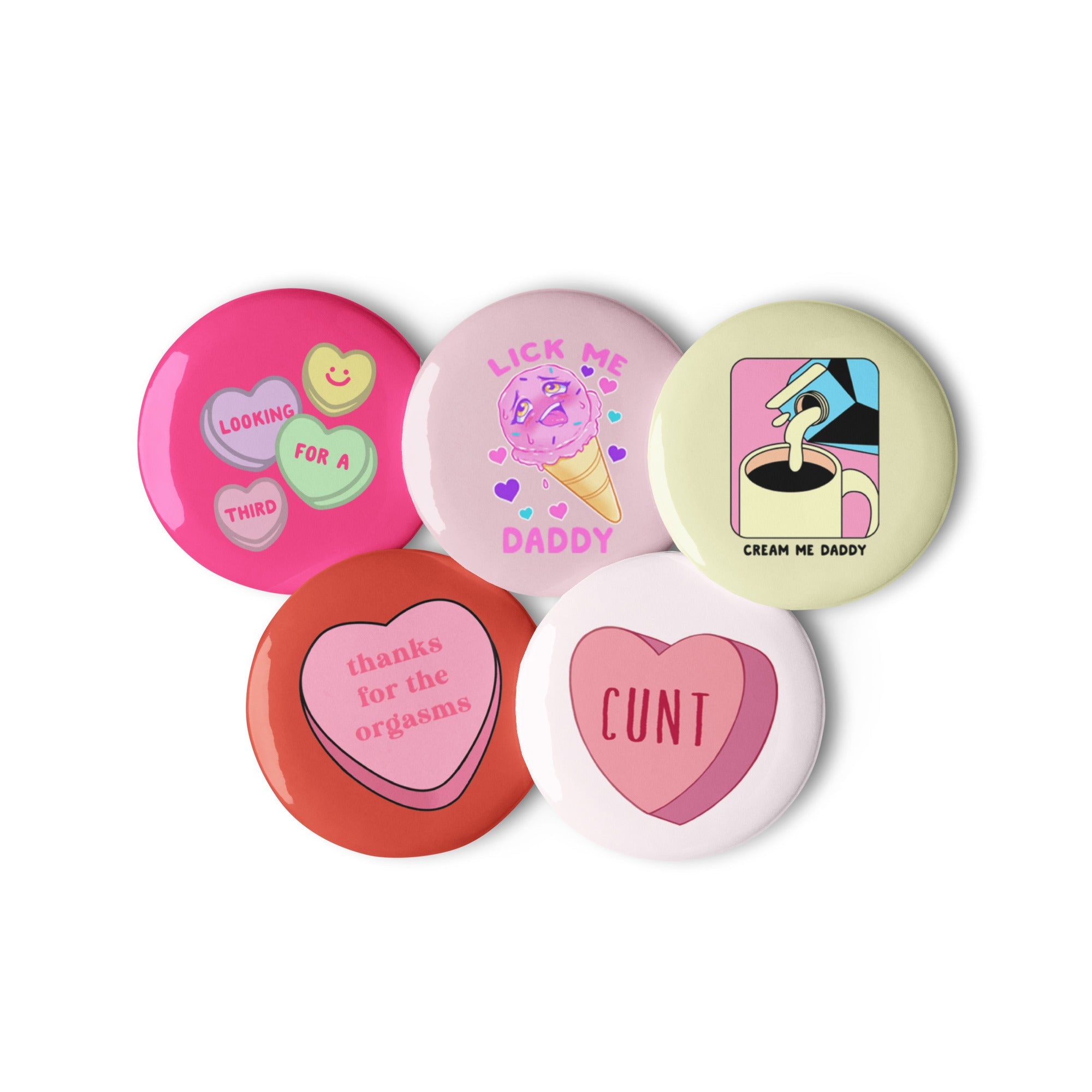 Heart Candy NSFW Set of Pins