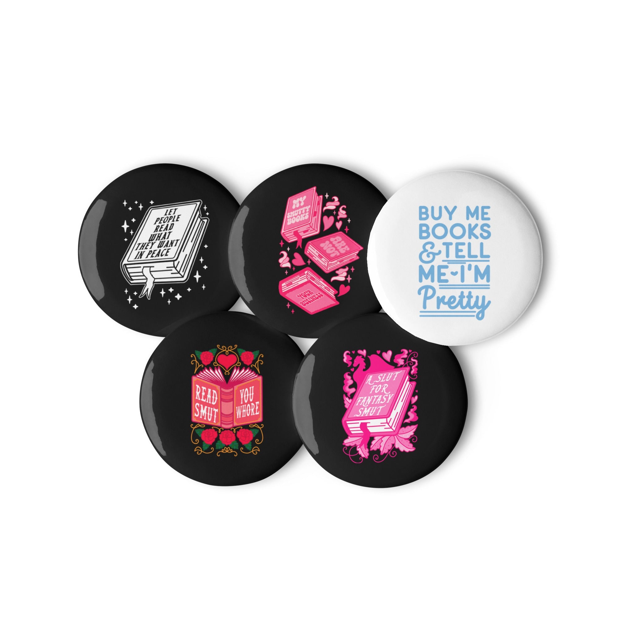 Smut Books Set of Pins