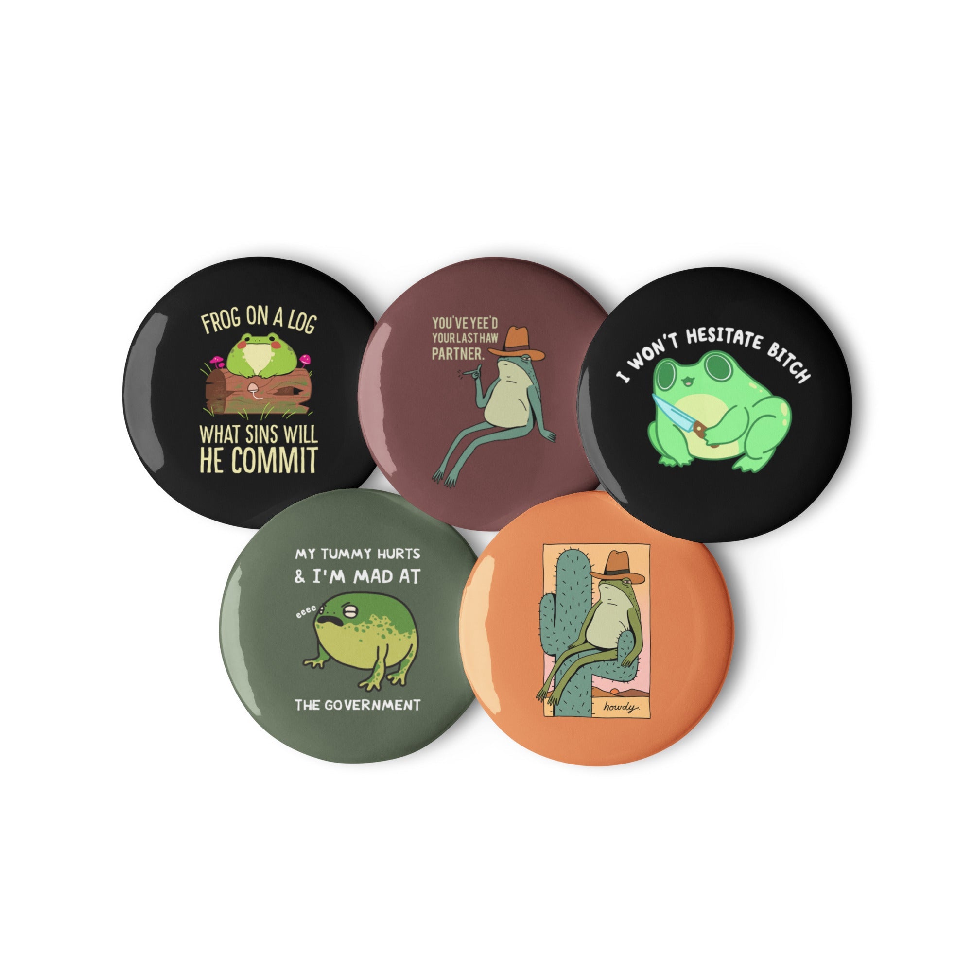 Silly Little Frogs Set of Pins