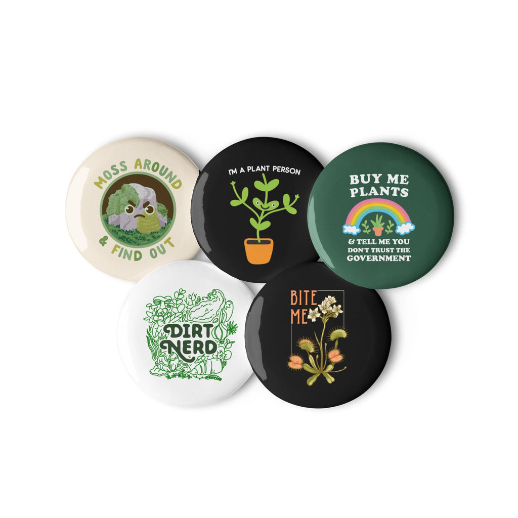 Gardening Plant Person Silly Set of Pins