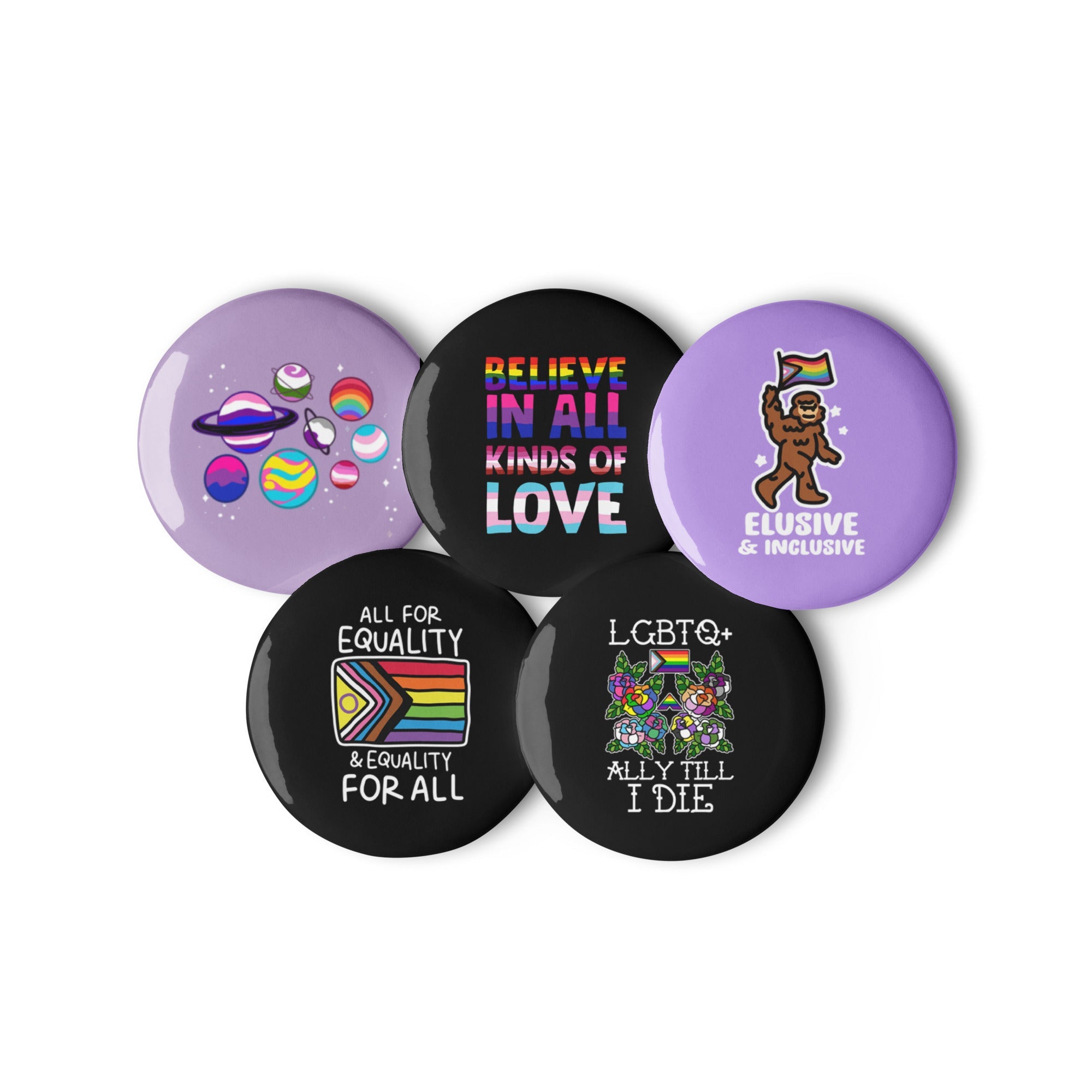 LGBTQ+ Ally Till I Die Set of Pins