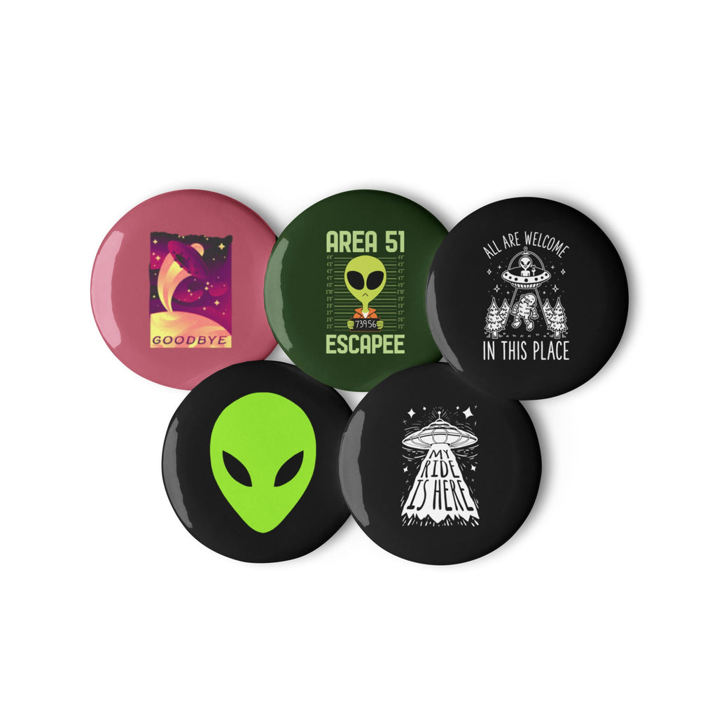 Alien UFO Escape Set of Pins