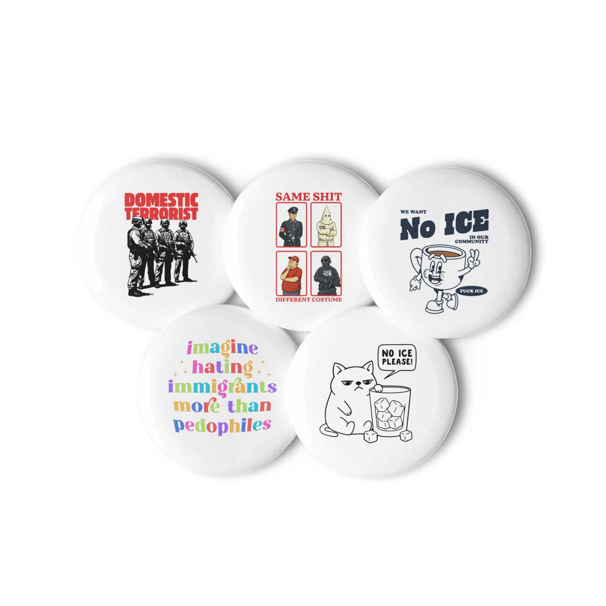 No ICE Set of Pins