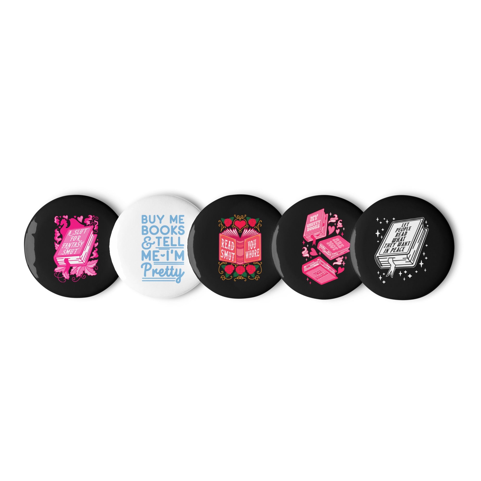 Smut Books Set of Pins