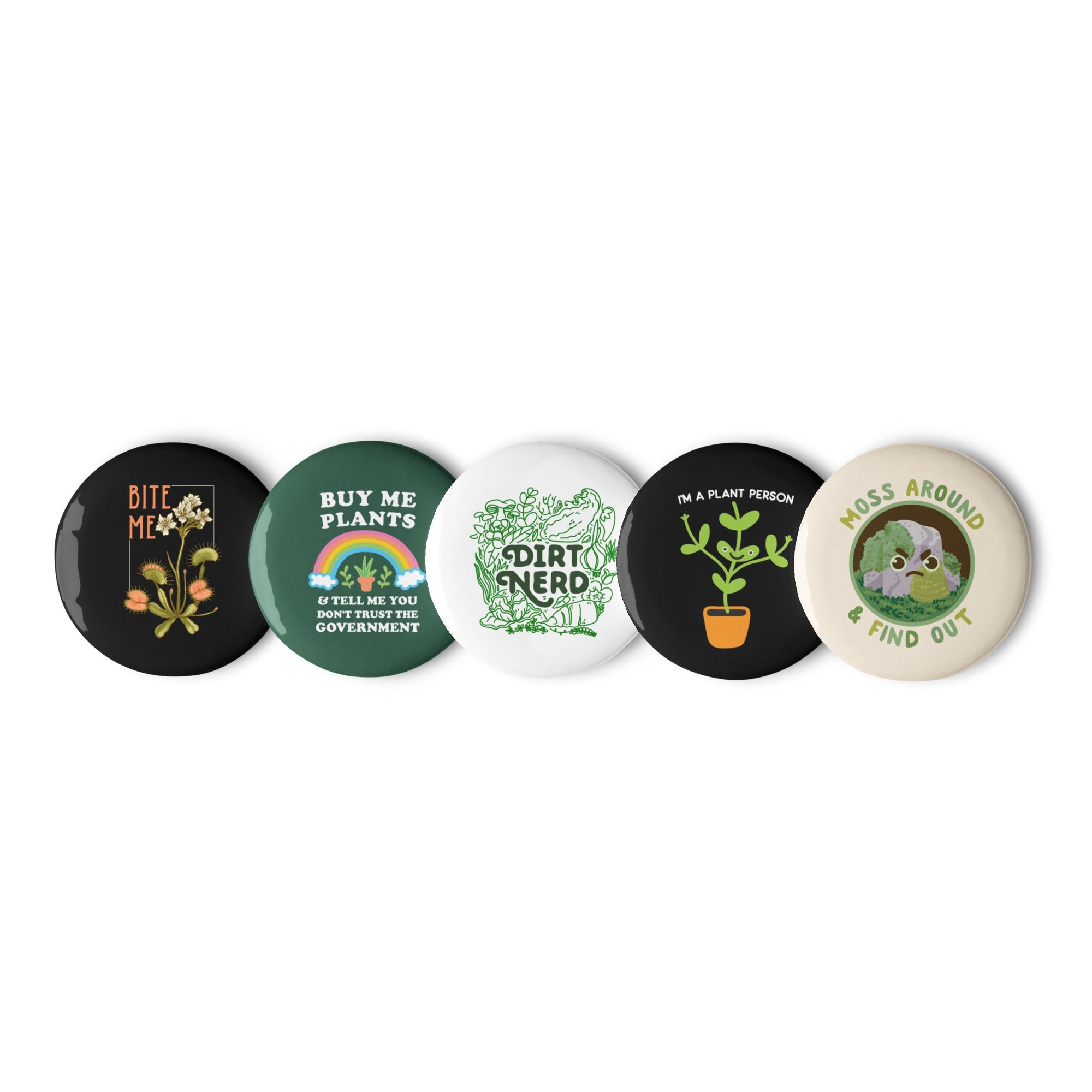 Gardening Plant Person Silly Set of Pins