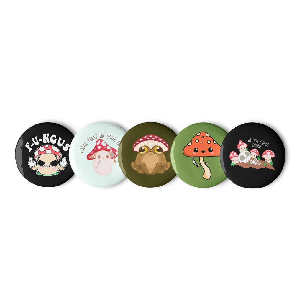 Fungi Mushroom Funny Set of Pins