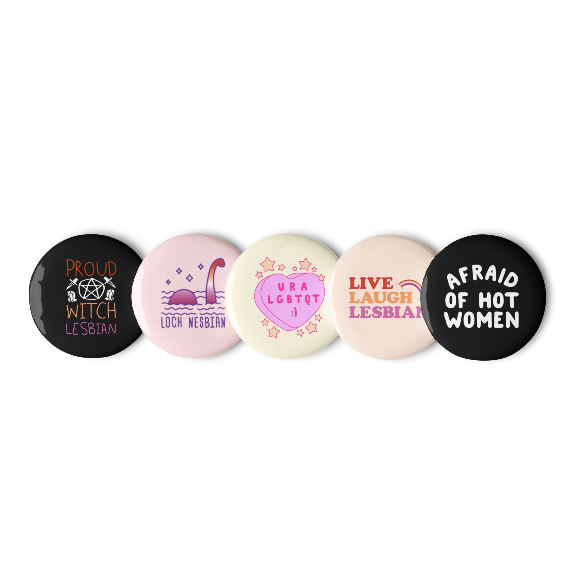 Lesbian LGBTQ+ Pride Set of Pins