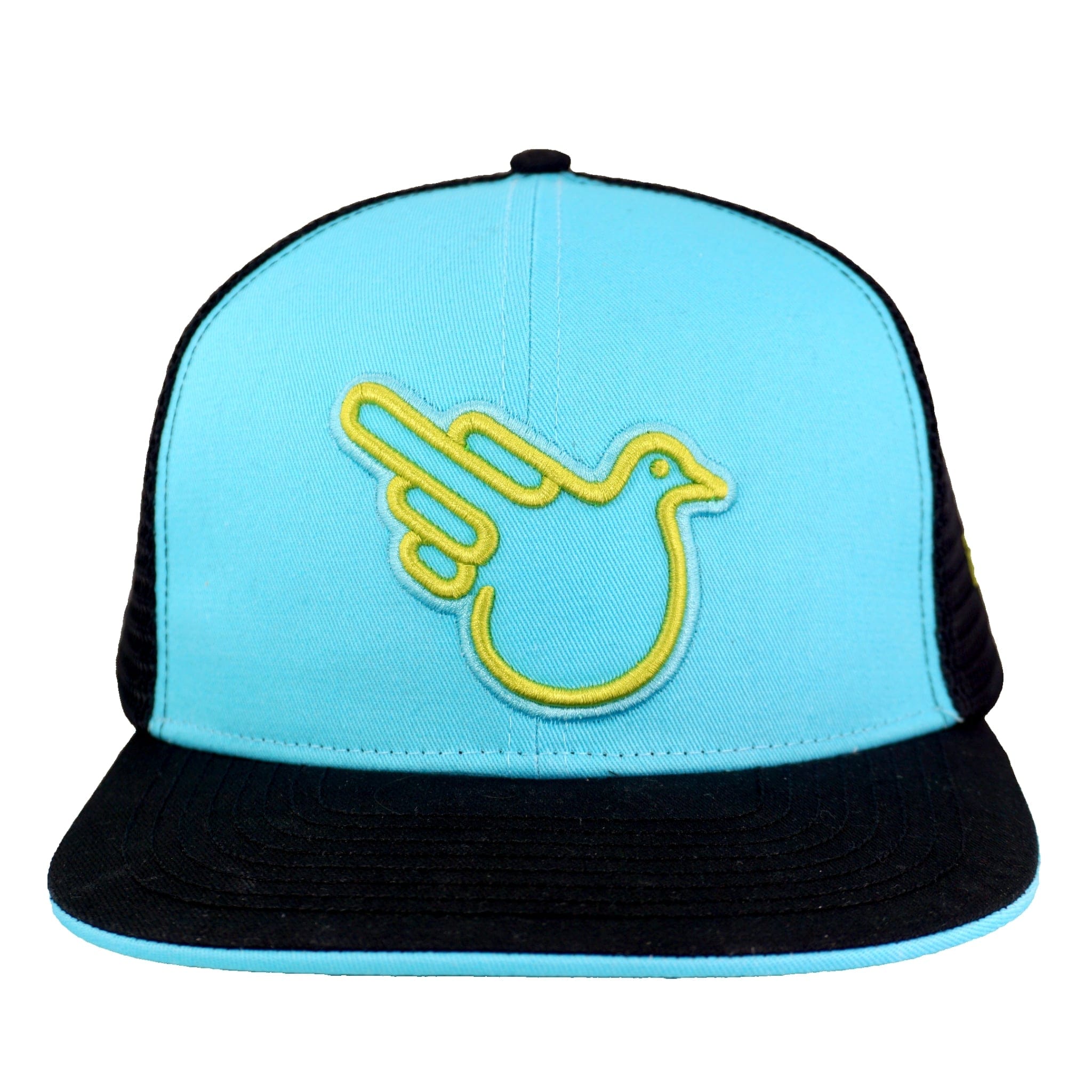 Sky Blue Flat Bill Snap Trucker