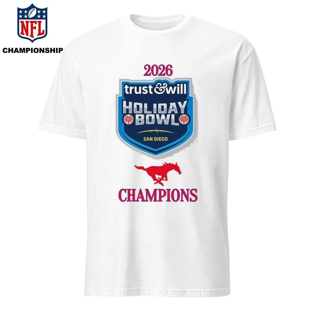 SMU Mustang 2026 Holiday Bowl Champions Logo Shirt