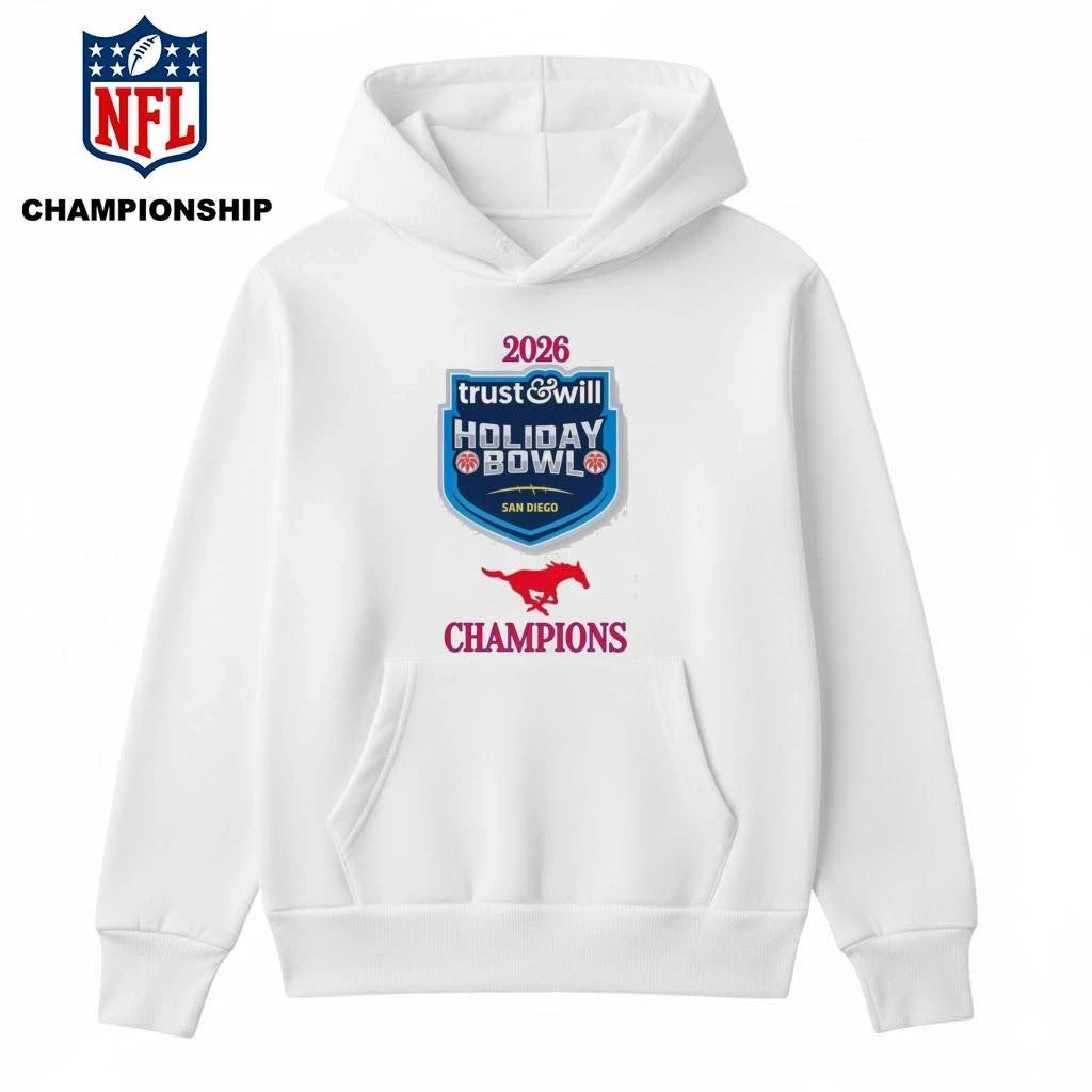 SMU Mustang 2026 Holiday Bowl Champions Logo Shirt