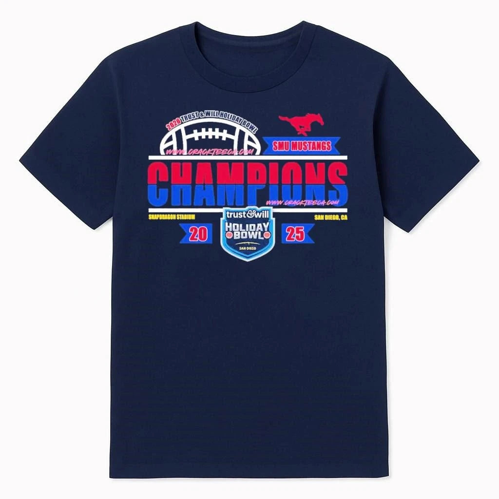 SMU Mustangs Football 2026 Trust &amp; Will Holiday Bowl Locker Room Shirt