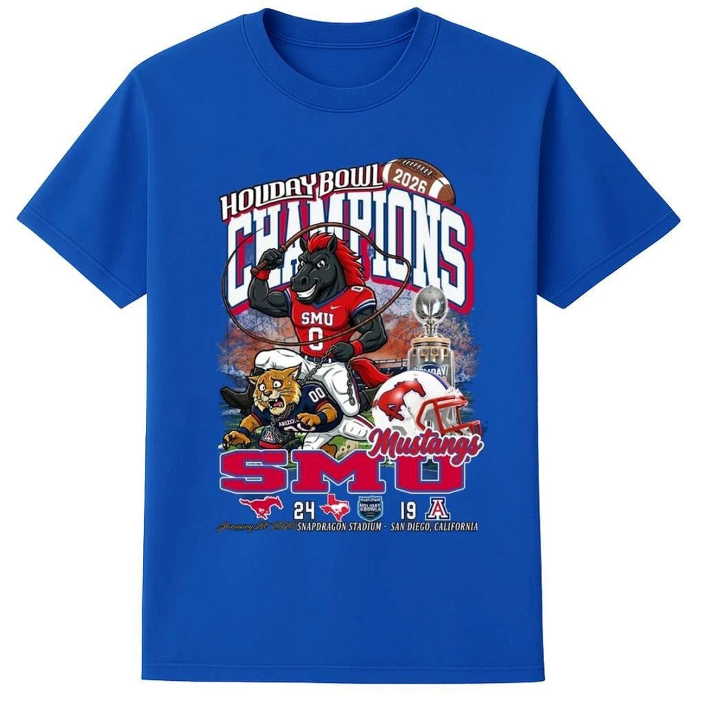 SMU Mustangs Holiday Bowl Champions 2026 Fan Celebration Mascot Shirt