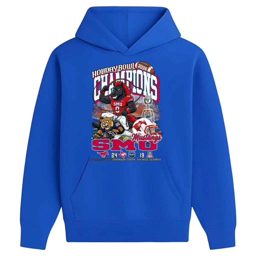 SMU Mustangs Holiday Bowl Champions 2026 Fan Celebration Mascot Shirt