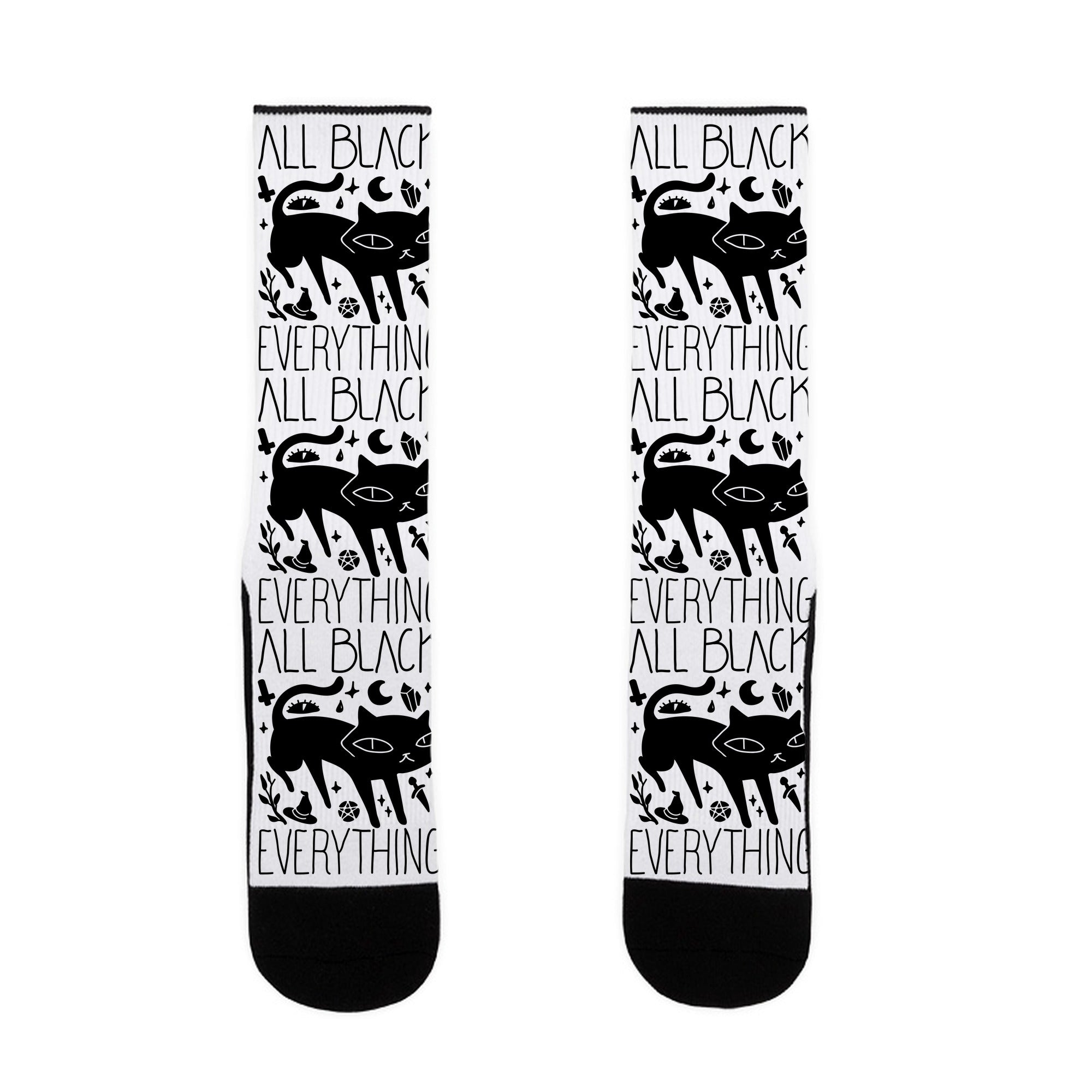 All Black Everything Cat Socks