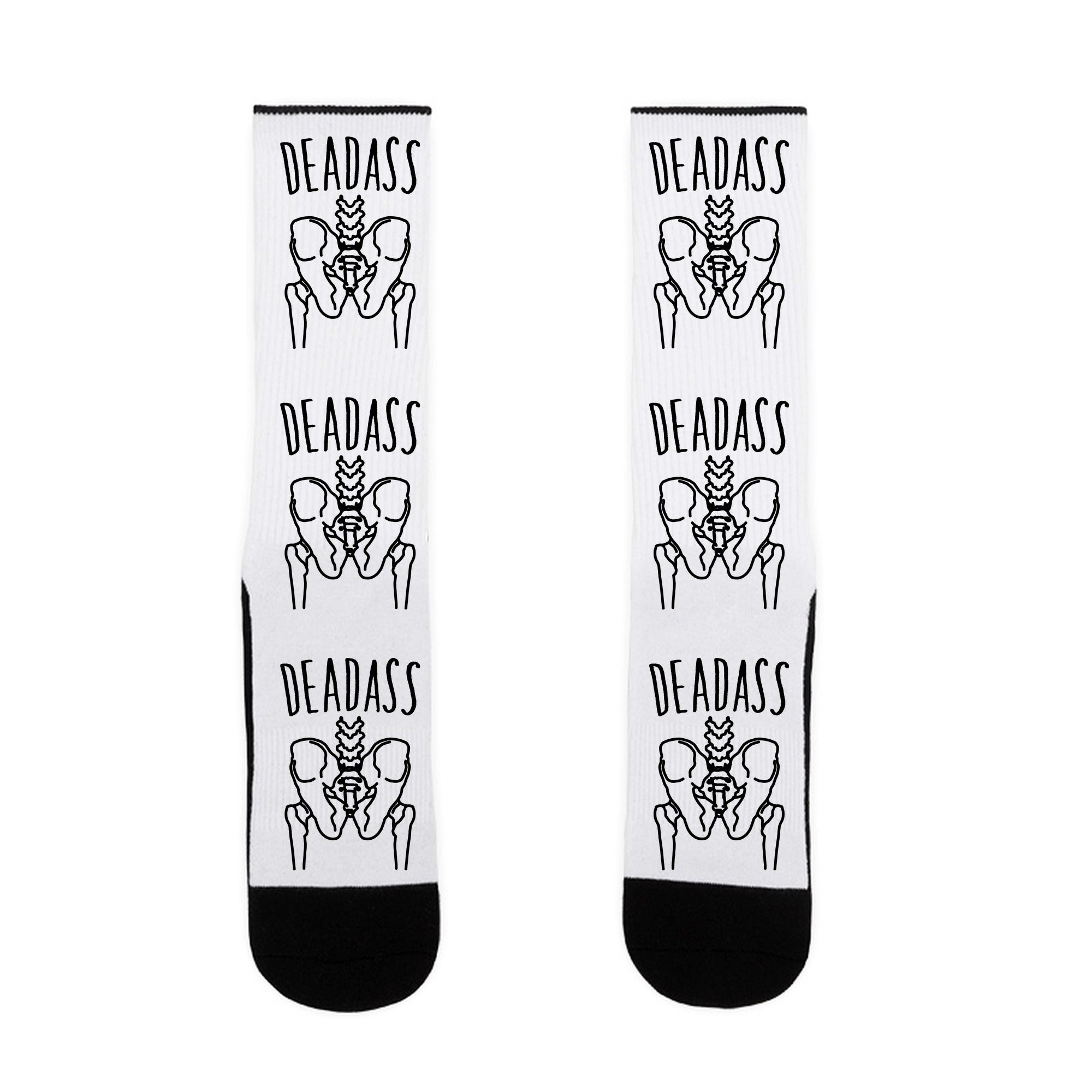 Deadass Skeleton Butt Parody Socks